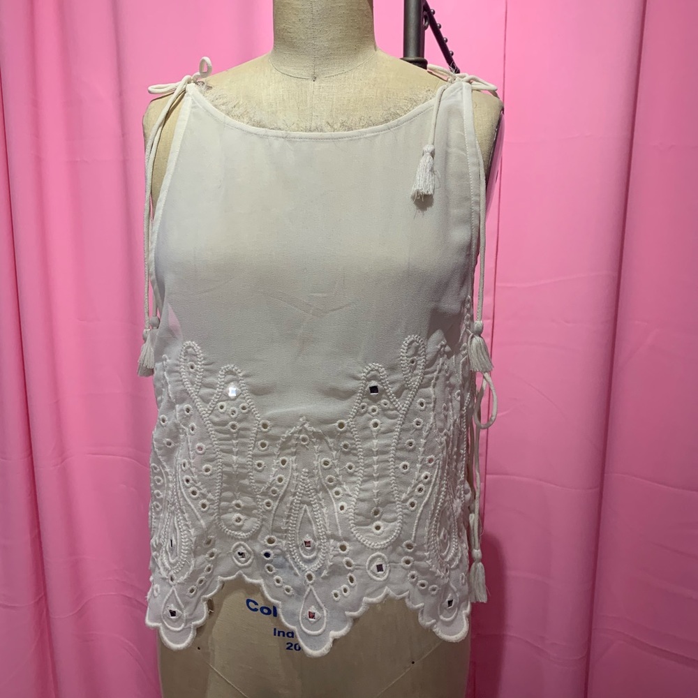 Bershka chiffon embroidery top